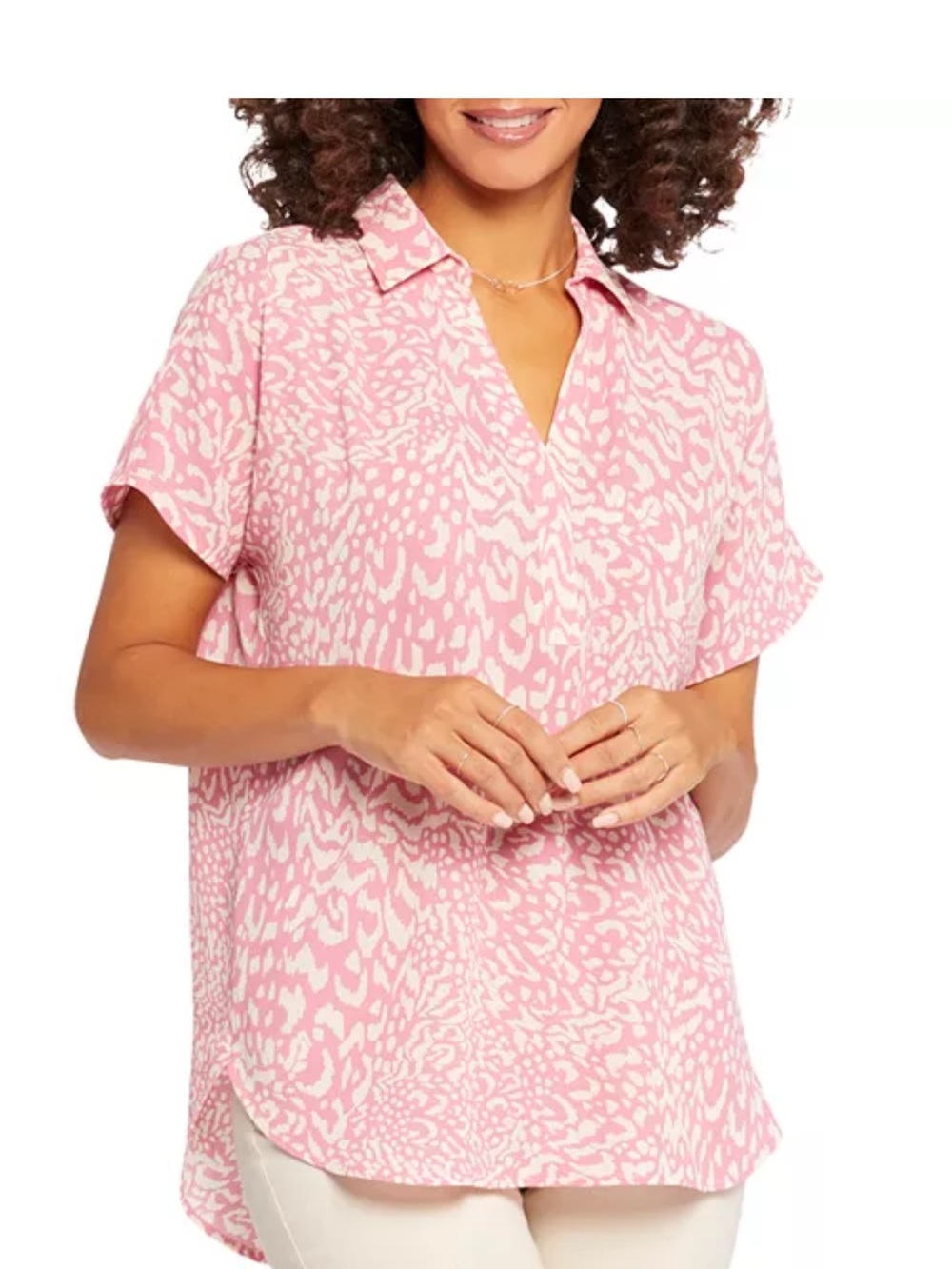 NYDJ Becky Printed Short Sleeve Blouse Women’s Medium